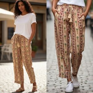 HAUTE HIPPIE Boho Embroidered Pants Trousers